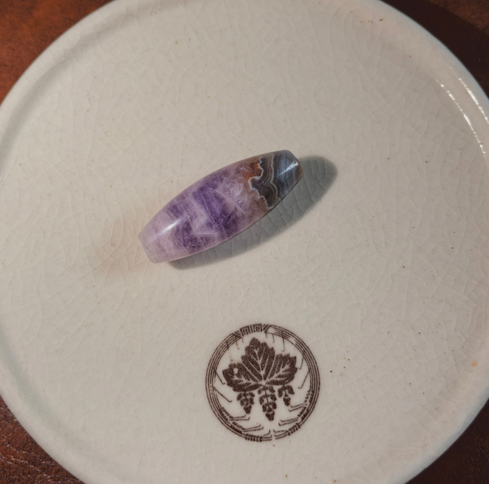 Purple Cloud Entwined Silk Heavenly Eye Dzi Bead